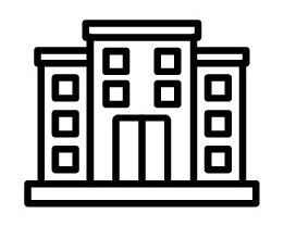 Secondary school building icon