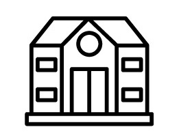 Primary school building icon